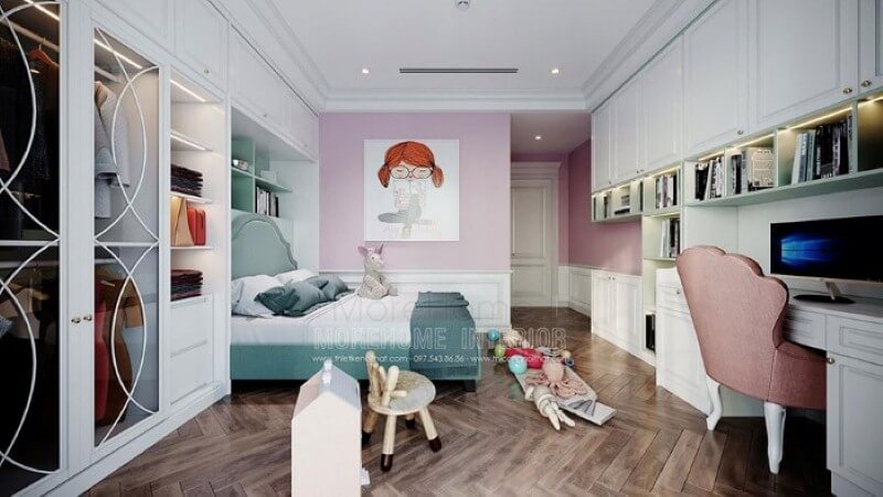 Tranh canvas trang trí tường đẹp, đáng yêu cho phòng ngủ bé gái. Thiết kế nội thất