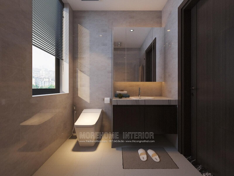 Gương ốp tường hình chữ đẹp cho phòng tắm chung cư, biệt thự, nhà phố nhỏ. Thiết kế nội thất