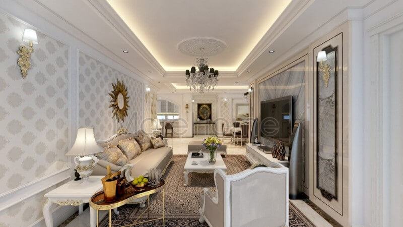 Bộ sofa cao cấp được thiết kế to, rộng vững chãi mang đến cảm giác an toàn và thoải mái cho gia chủ Thiết kế nội thất