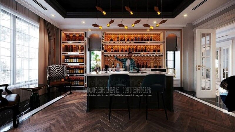 Trang trí quầy bar đẹp, sang trọng tại nhà. Thiết kế nội thất
